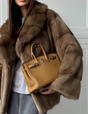 Куртка из меха норки - воротник куница - фото 3