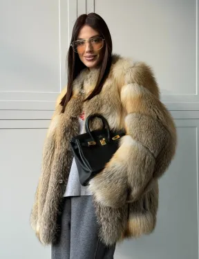 Полушубок из лисы - рукава косички - фото 15