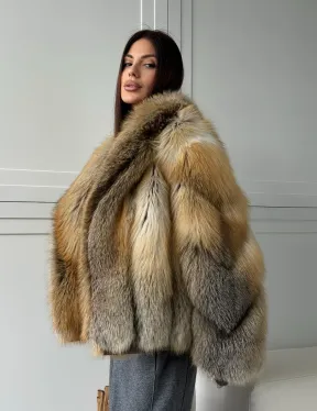Женская шуба из лисьего меха Golden Edged Fox - фото 13