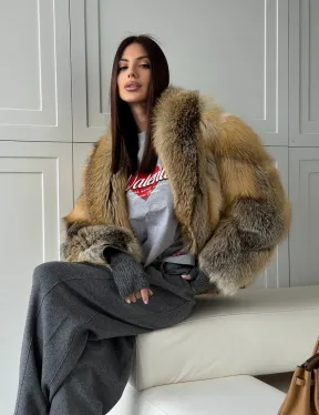 Женская шуба из лисьего меха Golden Edged Fox - фото 18