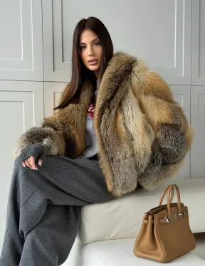 Женская шуба из лисьего меха Golden Edged Fox - фото 14