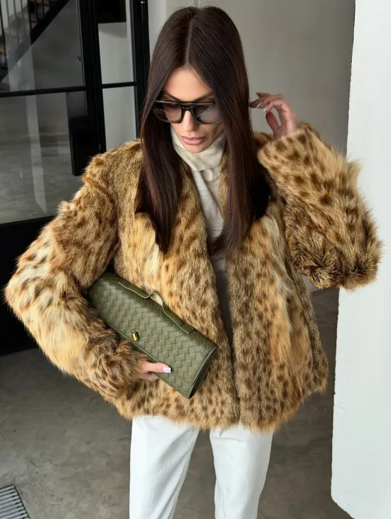 Меховой жакет - шуба из оцелота - фото 12