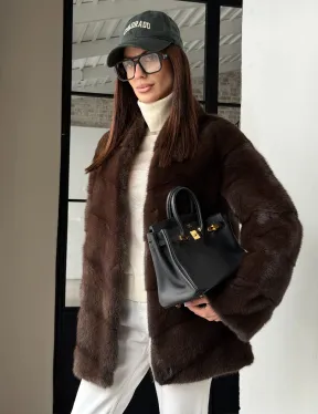 Женский норковый полушубок - фото 10