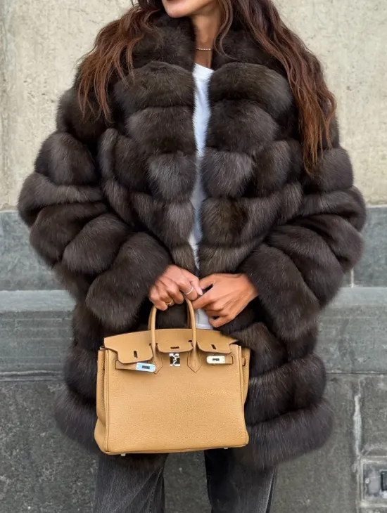 Шуба из меха баргузинского соболя - седина 2 - фото 1