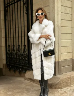 Белая шуба из мех норки NAFA - фото 4