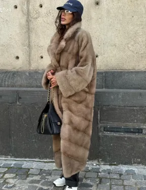 Шуба норковая - цвет пастель - фото 3