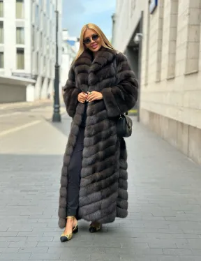 Элитная шуба из баргузинского соболя - седина 1/2 - фото 2