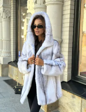 Шуба норковая крестовка Silver Cross с капюшоном - фото 2