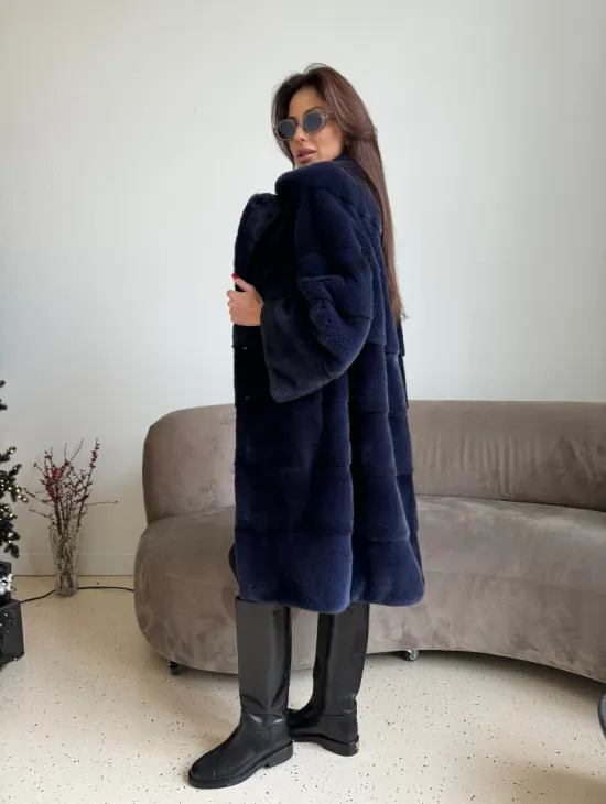 Норка KOPENHAGEN FUR английский воротник поперечка - цвет синий - фото 6