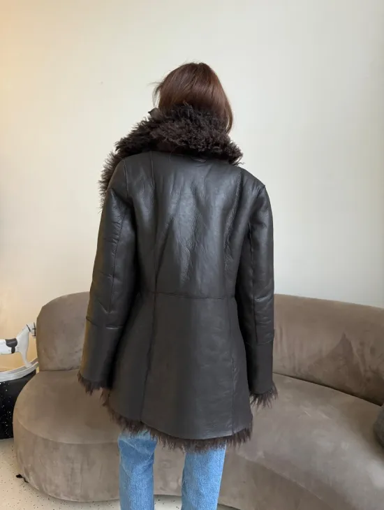 Шуба - дубленка из натуральной овчины (двусторонняя) - фото 6