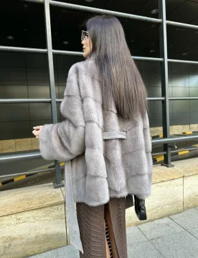 Шуба норковая дымчато-серого цвета - фото 4