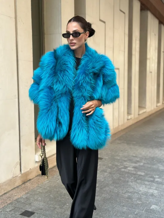 Накидка женская из меха чернобурки - Тиффани - фото 8